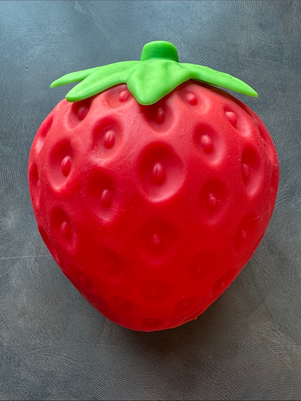 Red Strawberry Table Accent with Green Leaf Top